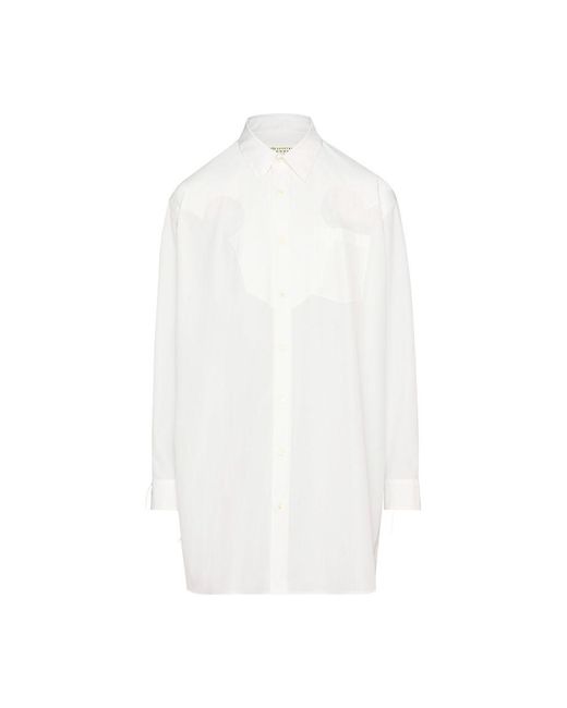 Maison Margiela White Cotton Poplin Shirt Dress