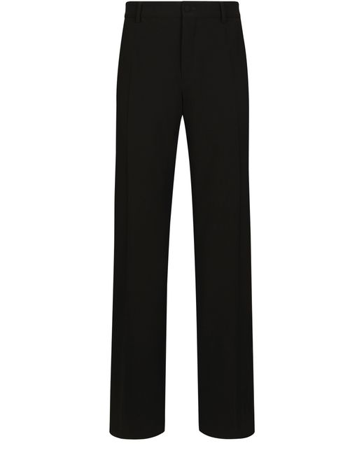 Dolce & Gabbana Gerade geschnittene Hose aus Stretchwolle in Black für Herren