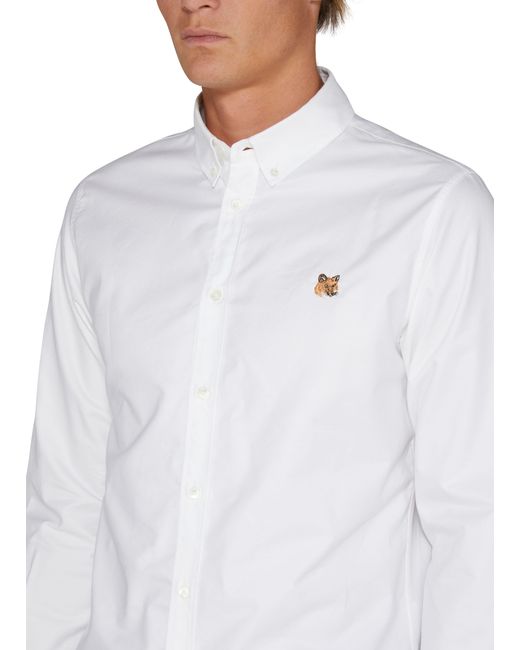 Maison Kitsuné White Fox Head Logo Shirt for men