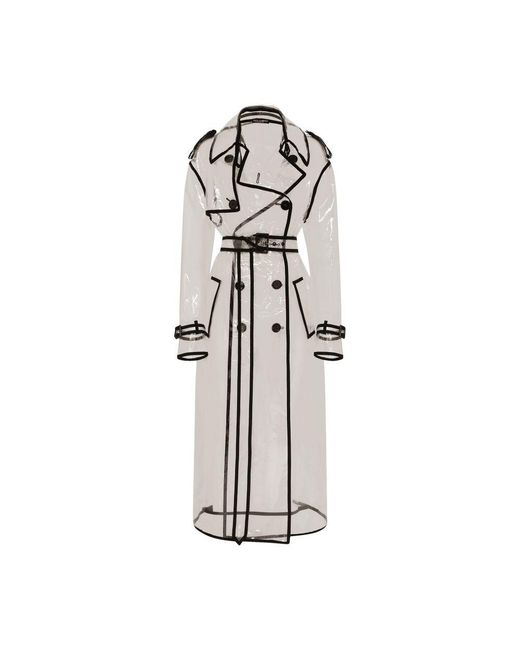 Dolce & Gabbana White X Kim Sheer Pvc Trench Coat