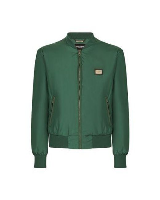 Dolce & Gabbana Green Nylon Jacket With Branded Tag for men
