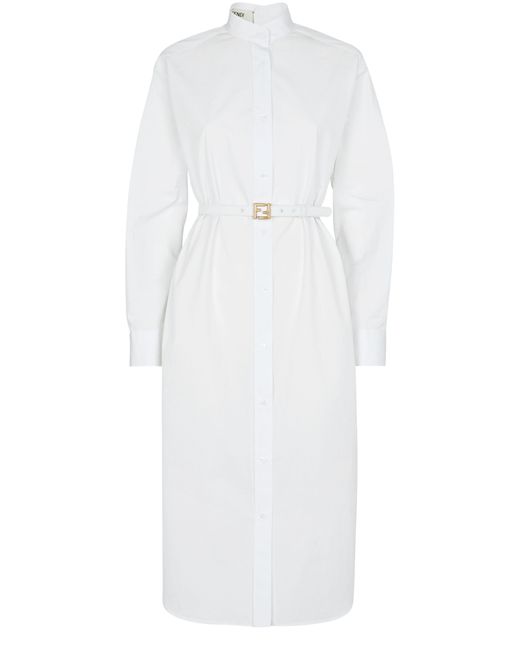 Robe-chemise Fendi en coloris White