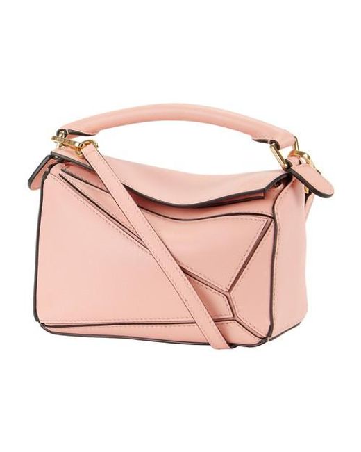 Loewe Pink Mini Puzzle Bag In Classic Calfskin