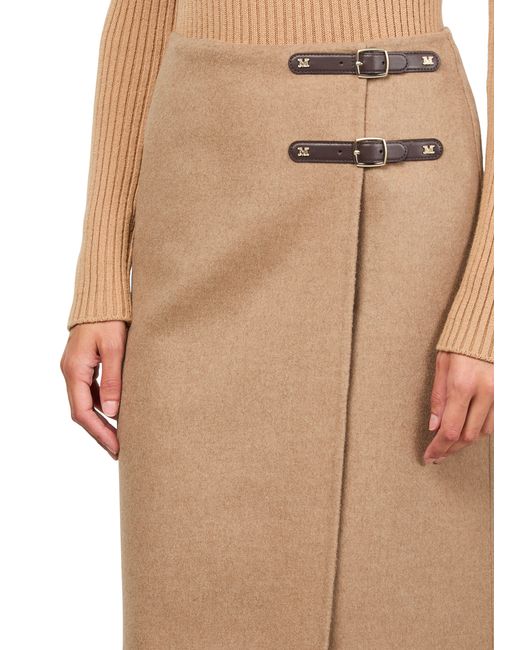 Max Mara Natural Curzio Midi Skirt