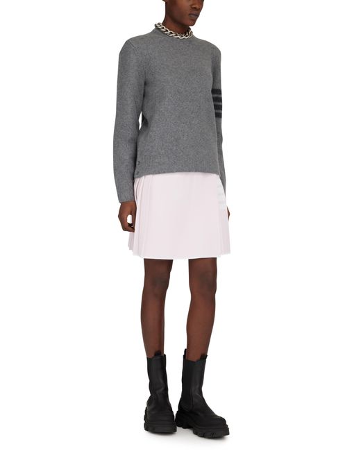Thom Browne Pink 4 Bar Pleated Mini Wrap Skirt