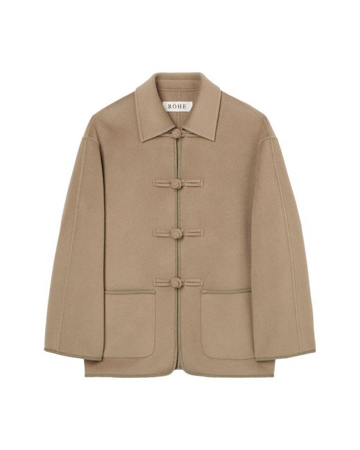 Rohe Natural Double-Faced Wool Jacket With Pankou Fastening