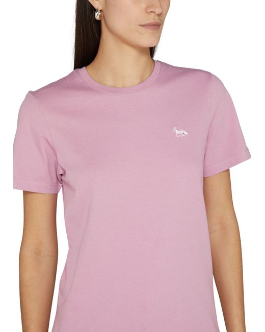Maison Kitsuné Pink Short-Sleeved T-Shirt With Baby Fox Logo