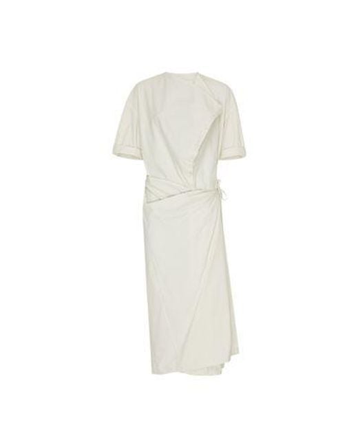 Lemaire White Short Sleeve Wrap Dress
