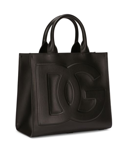 Dolce & Gabbana Black Kleiner Shopper DG Daily aus Kalbsleder