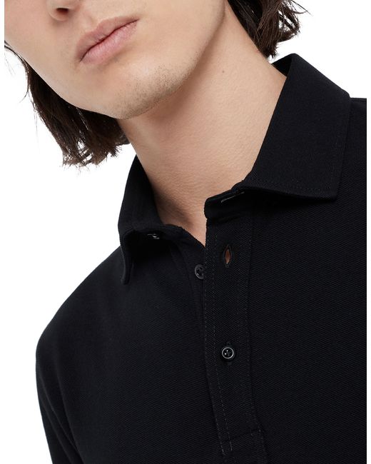 Brunello Cucinelli Black Polo With Shirt Collar for men