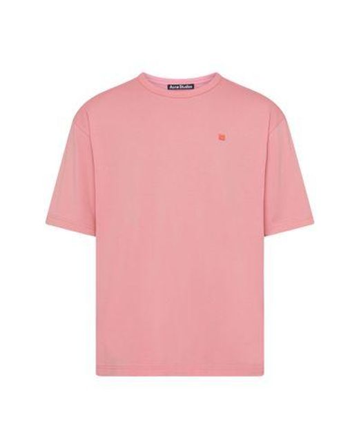 Acne Pink Short-Sleeved T-Shirt for men