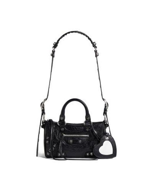 Balenciaga Black Mini Leather Le Cagole Duffle Bag