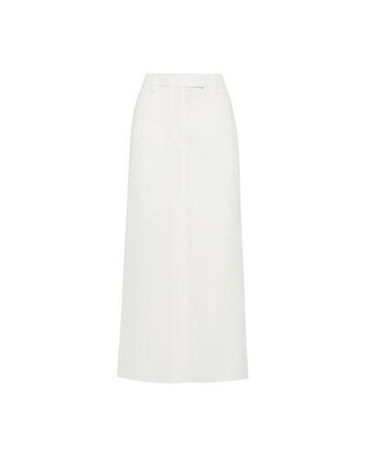 Brunello Cucinelli White Fluid Skirt