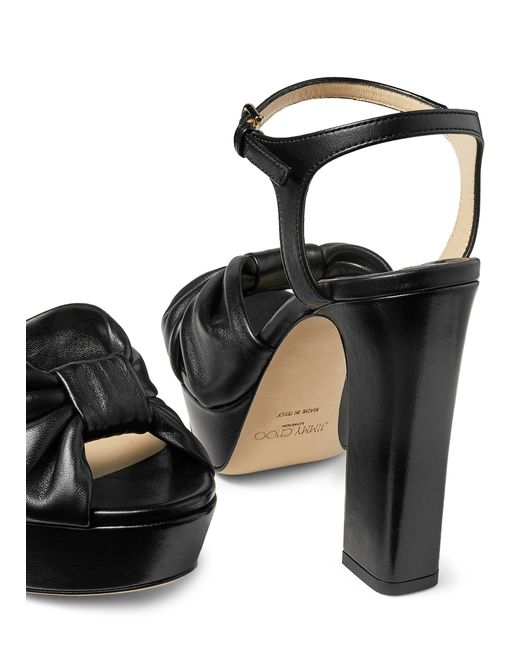 Jimmy Choo Black Heloise Platform Sandals 120