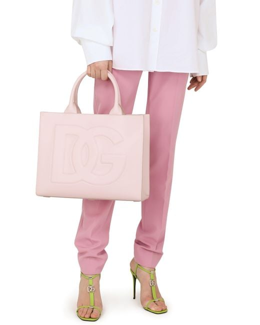 Dolce & Gabbana Pink Kleiner Shopper DG Daily aus Kalbsleder