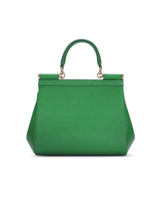 Dolce & Gabbana Green Small Dauphine Calfskin Sicily Bag