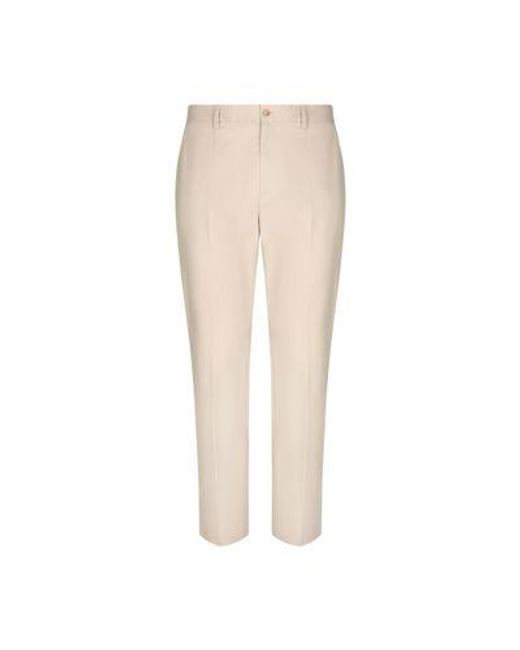Dolce & Gabbana Natural Stretch Cotton Pants With Branded Tag for men