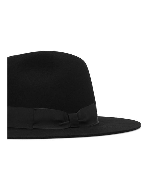 Dolce & Gabbana Black Wool Felt Fedora Hat
