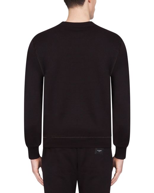 Sweat en jersey avec étiquette à logo Dolce & Gabbana pour homme en coloris Black