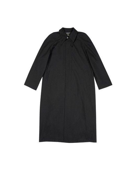 Balenciaga Wool And Cotton Raglan Carcoat in Black for Men | Lyst
