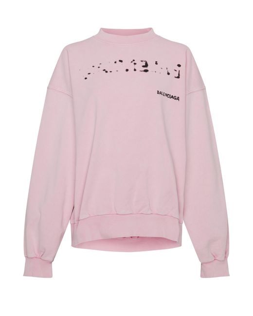 Balenciaga Pink Hand Drawn Sweatshirt Regular Fit