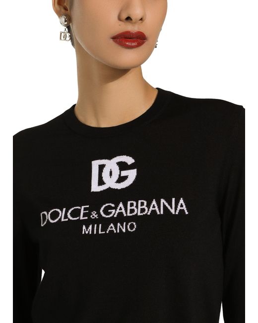 Dolce & Gabbana Black Pullover aus Wolle