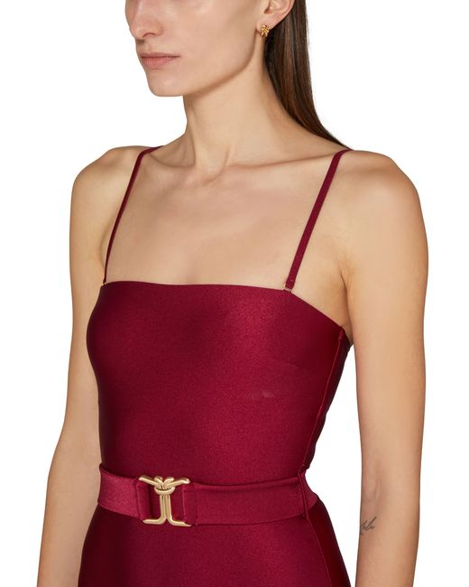 Zimmermann Red Lexi Bandeau One-piece Swimsuit