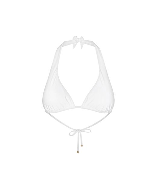 Dolce & Gabbana White Padded Triangle Bikini Top