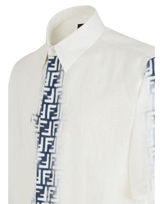 Chemise à coupe surdimensionnée Fendi pour homme en coloris White