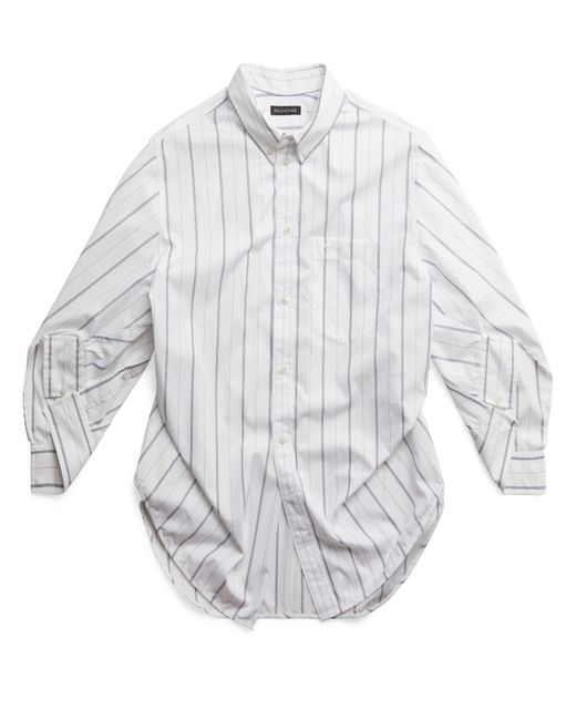 Balenciaga White Twisted Bb Corp Fit Large Swing Shirt