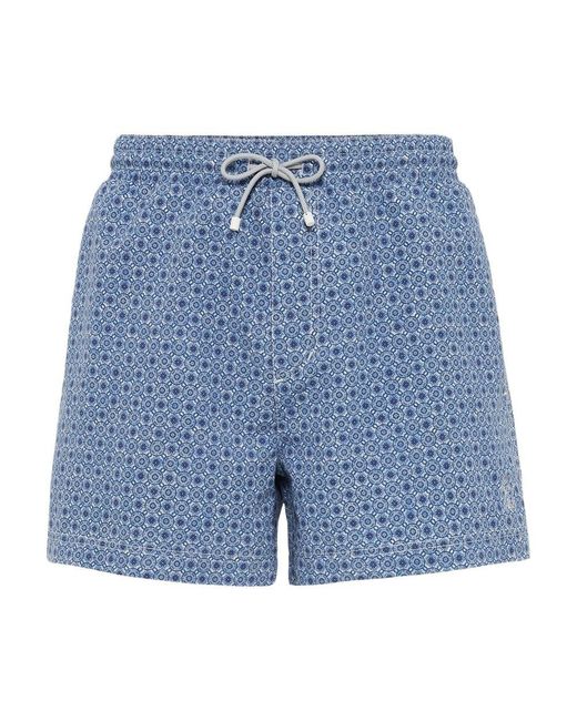 Brunello Cucinelli Blue Swim Shorts for men