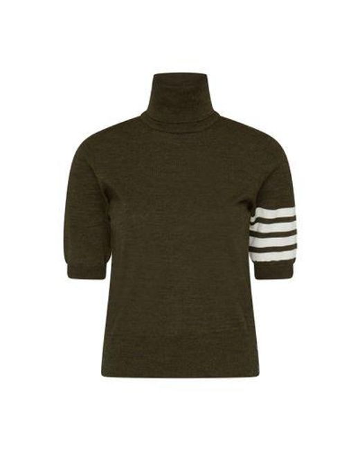 Thom Browne Green Turtleneck Sweater