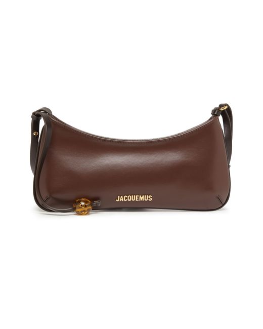 Jacquemus Brown Le Bisou Perle Leather Shoulder Bag