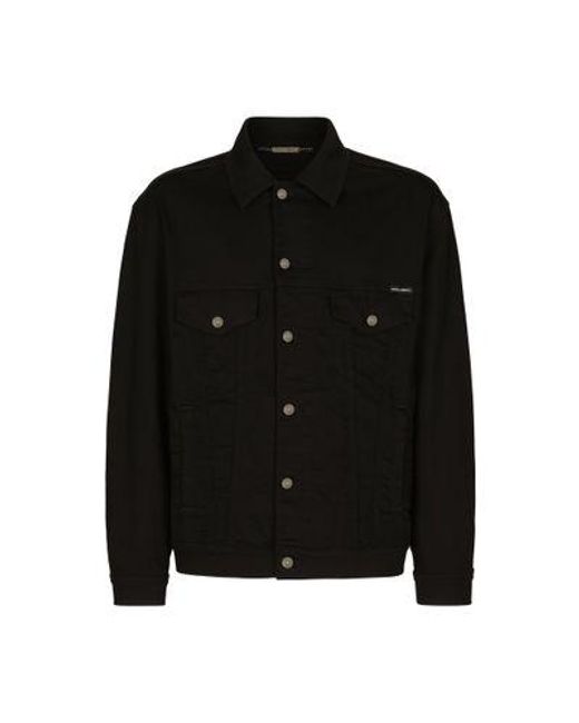 Dolce & Gabbana Black Wash Stretch Denim Jacket for men