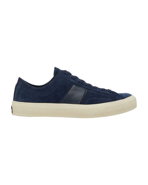 Tom Ford Blue Suede Sneakers for men