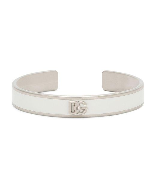 Dolce & Gabbana Metallic Logo-plaque Cuff Bracelet
