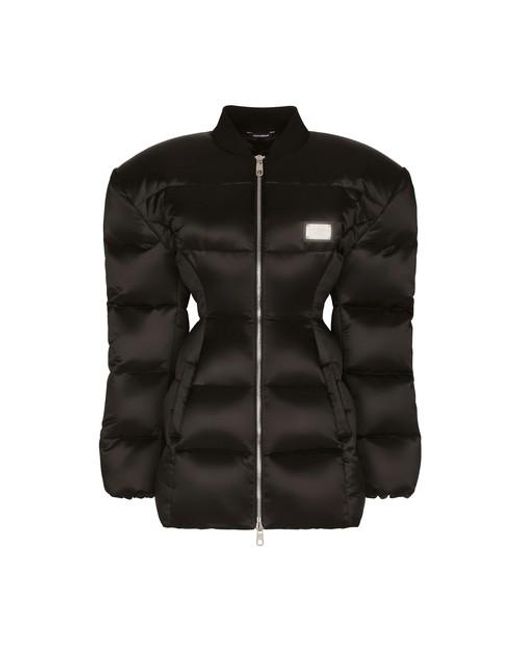 Dolce & Gabbana Oversized Puffer Jacket in Black | Lyst Australia