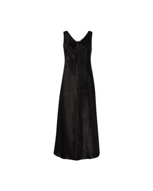 Max Mara Black Talete Satin Midi Dress - Leisure