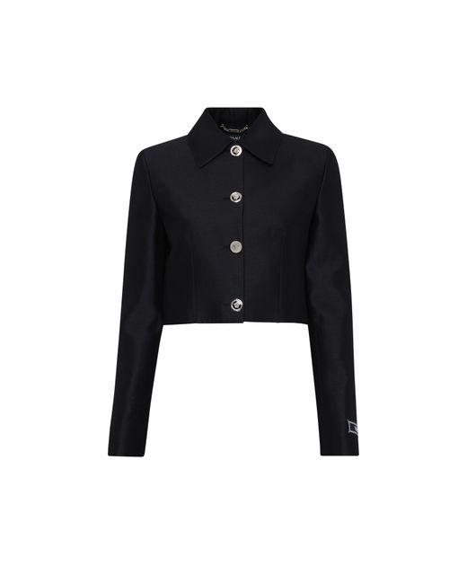Versace Black Structured Jacket With Collar