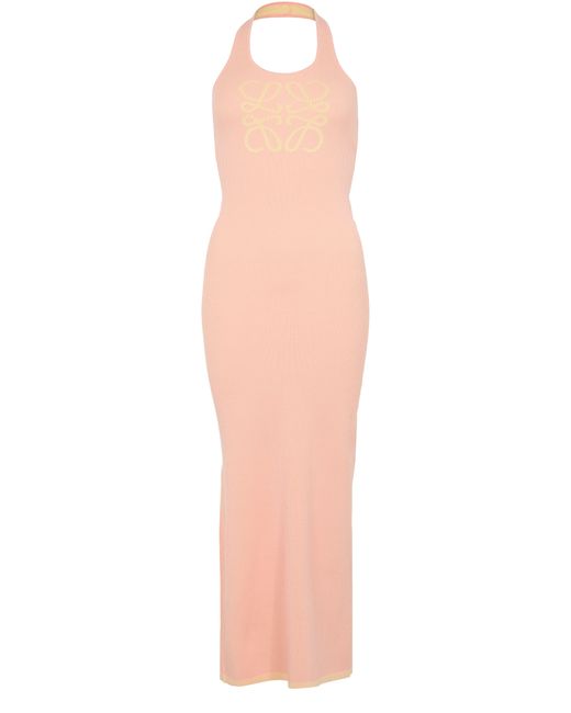 Loewe Pink Tanktop-Kleid Anagram Aus Baumwolle Und Viskose