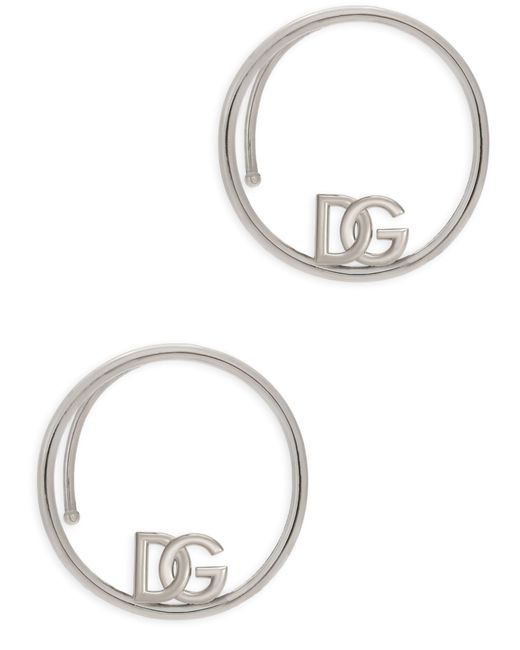 Dolce & Gabbana Natural Ear Cuff Earrings With Dg Logo