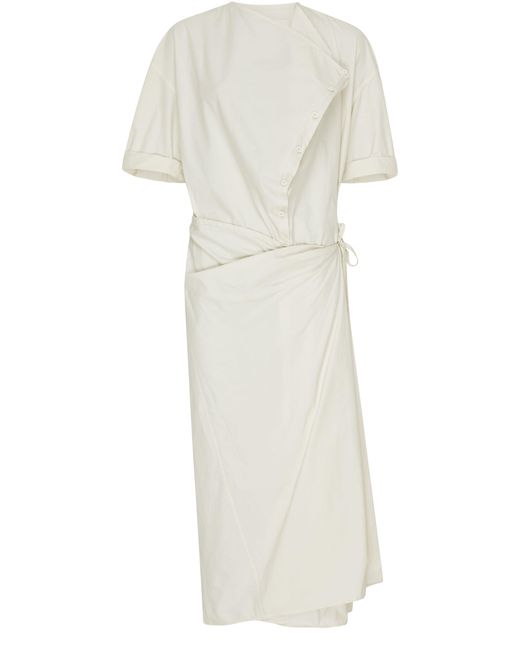 Lemaire White Short Sleeve Wrap Dress