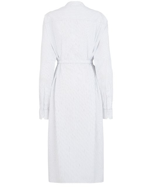 Fendi White Long-Sleeved Midi Shirt Dress