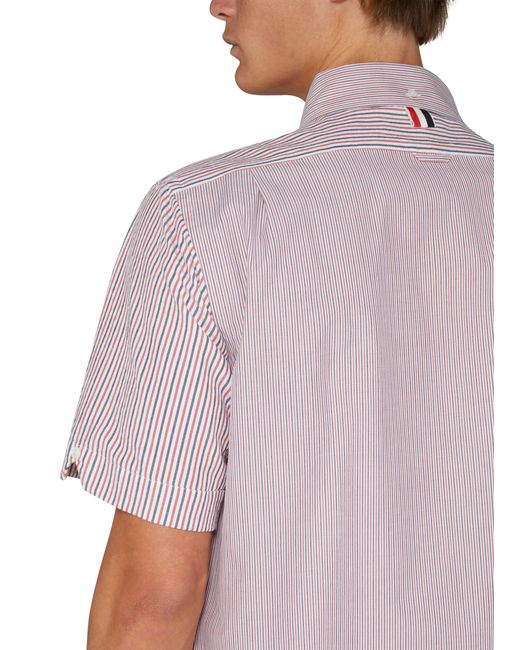 Thom Browne Purple Funmix Tricolor Striped Short-Sleeved Shirt for men