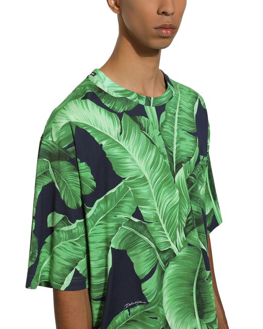 Dolce & Gabbana Green Short-Sleeved Cotton T-Shirt for men