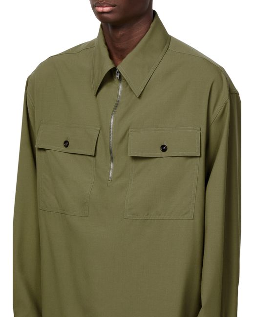 Bottega Veneta Überhemd Aus Leichtem Baumwollserge in Green für Herren