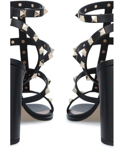 valentino black studded sandals