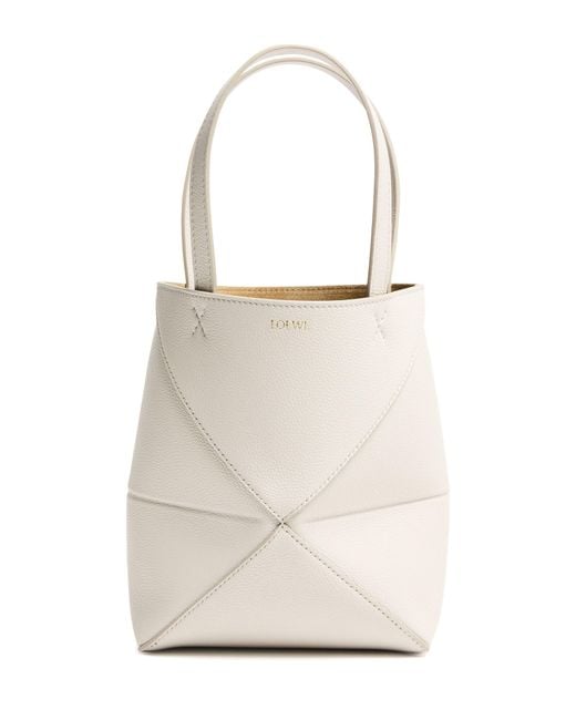 Loewe White Mini Puzzle Fold Tote