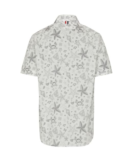 Thom Browne Gray Gem Icon Printed Short-Sleeved Shirt for men