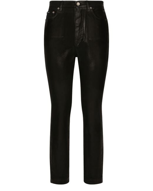 Dolce & Gabbana Black Coated Denim Grace Jeans